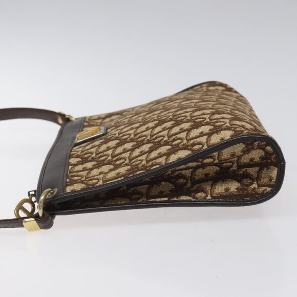 Christian Dior Trotter Canvas Shoulder Bag Brown Gold Auth BD543 - Picture 6 of 16